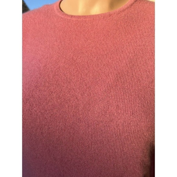 Charter Club Luxury Petite S 100% Cashmere Sweater Pullover Rose Crew Neck Knit - Picture 4 of 5